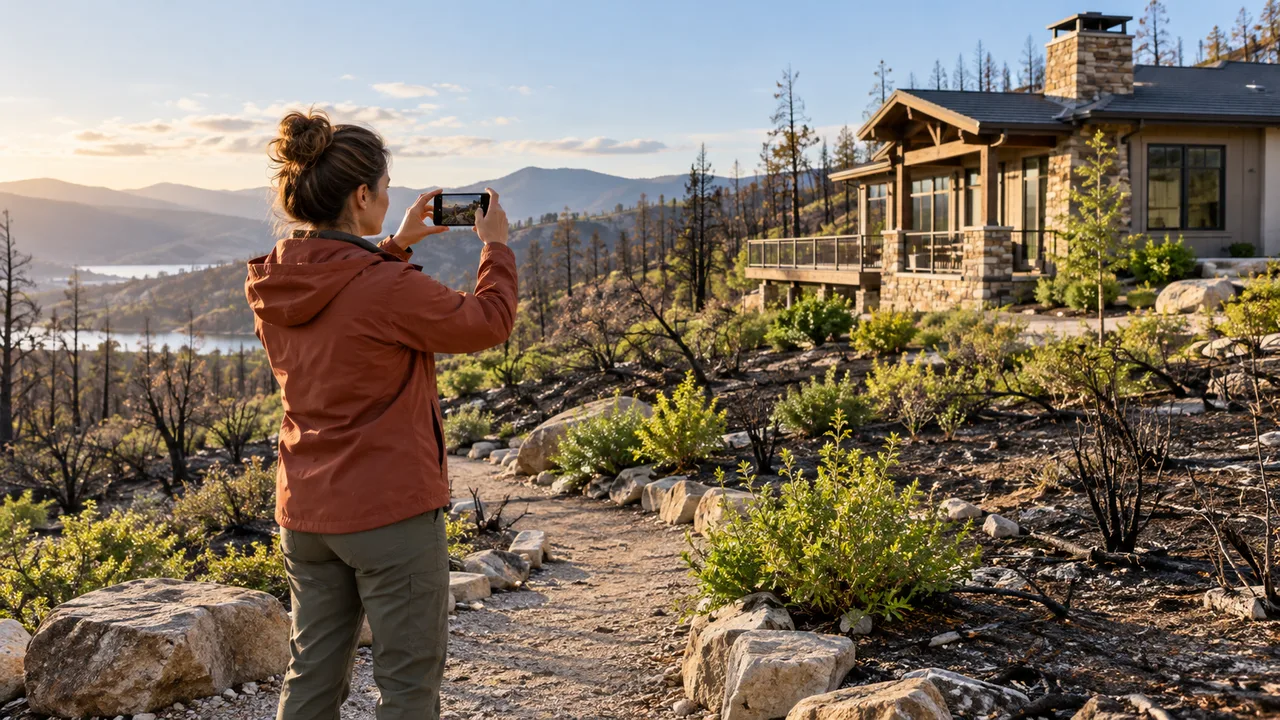 Illustration of a homeowner documenting property conditions